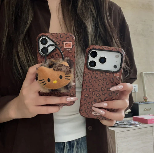 Fashion Brown Leopard Print Magnetic Phone Case For iPhone
