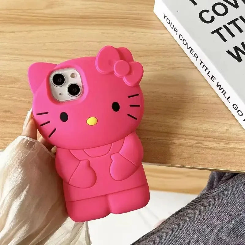 Hello Kitty Cartoon 3D Bow Phone Case For iPhone