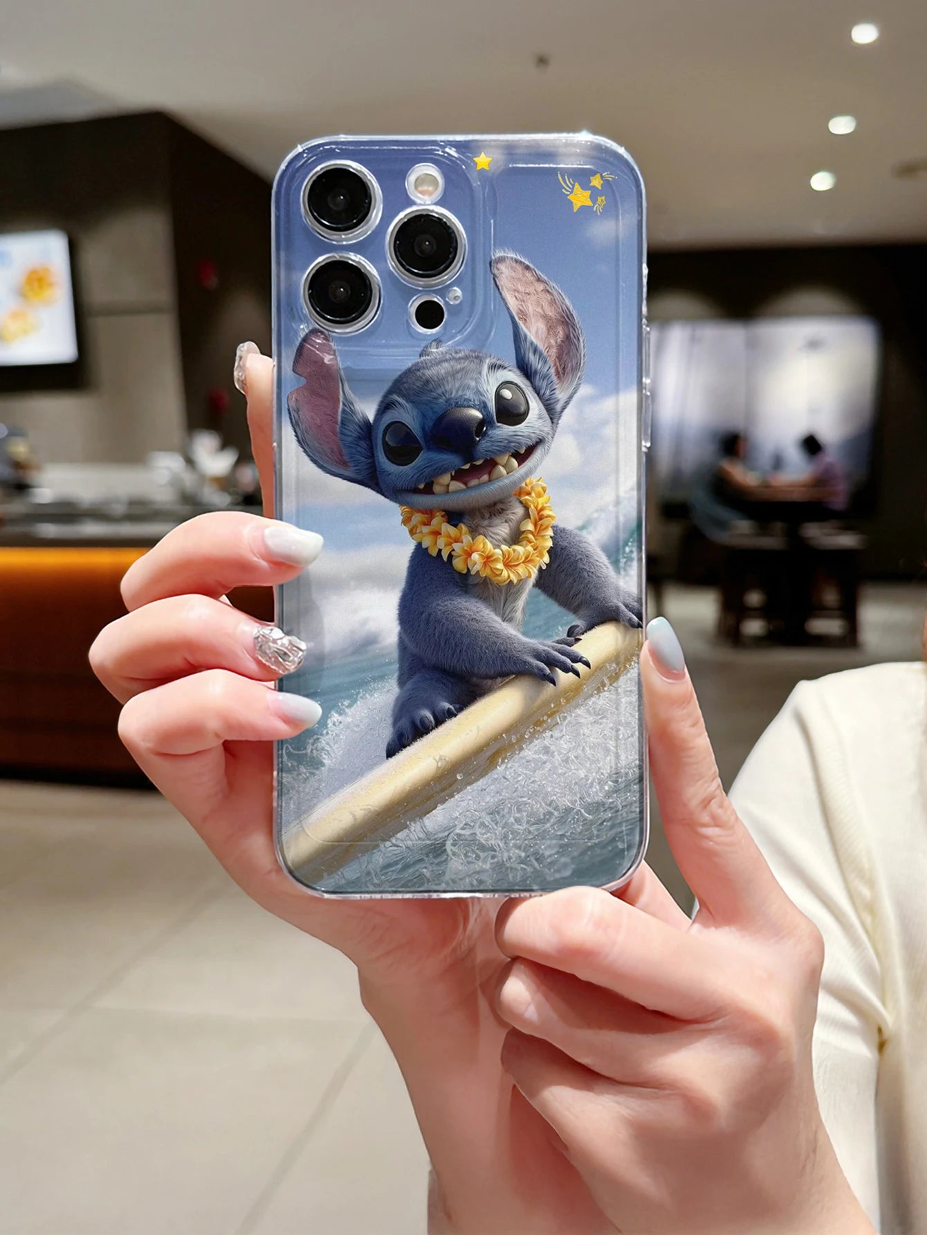 Disney Plush Stitch Love Phone Case Shockproof Cover  For iPhone