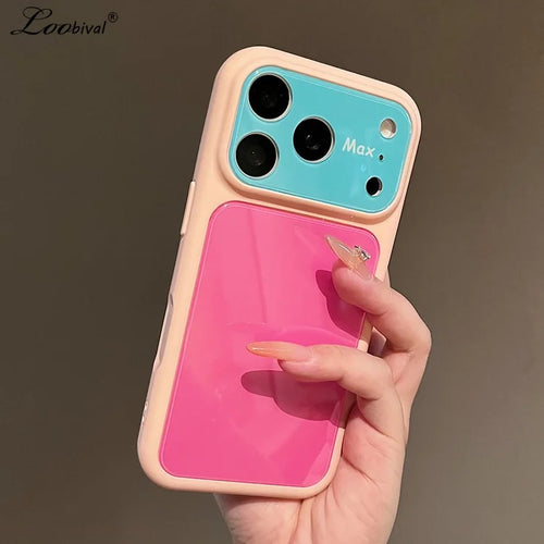 Ins Candy Color Contrast Acrylic Phone Case  For iPhone