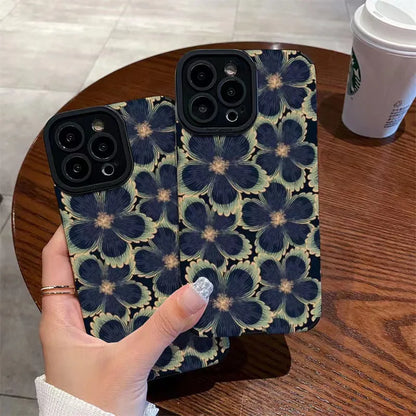 Green Black Flower Phone Case