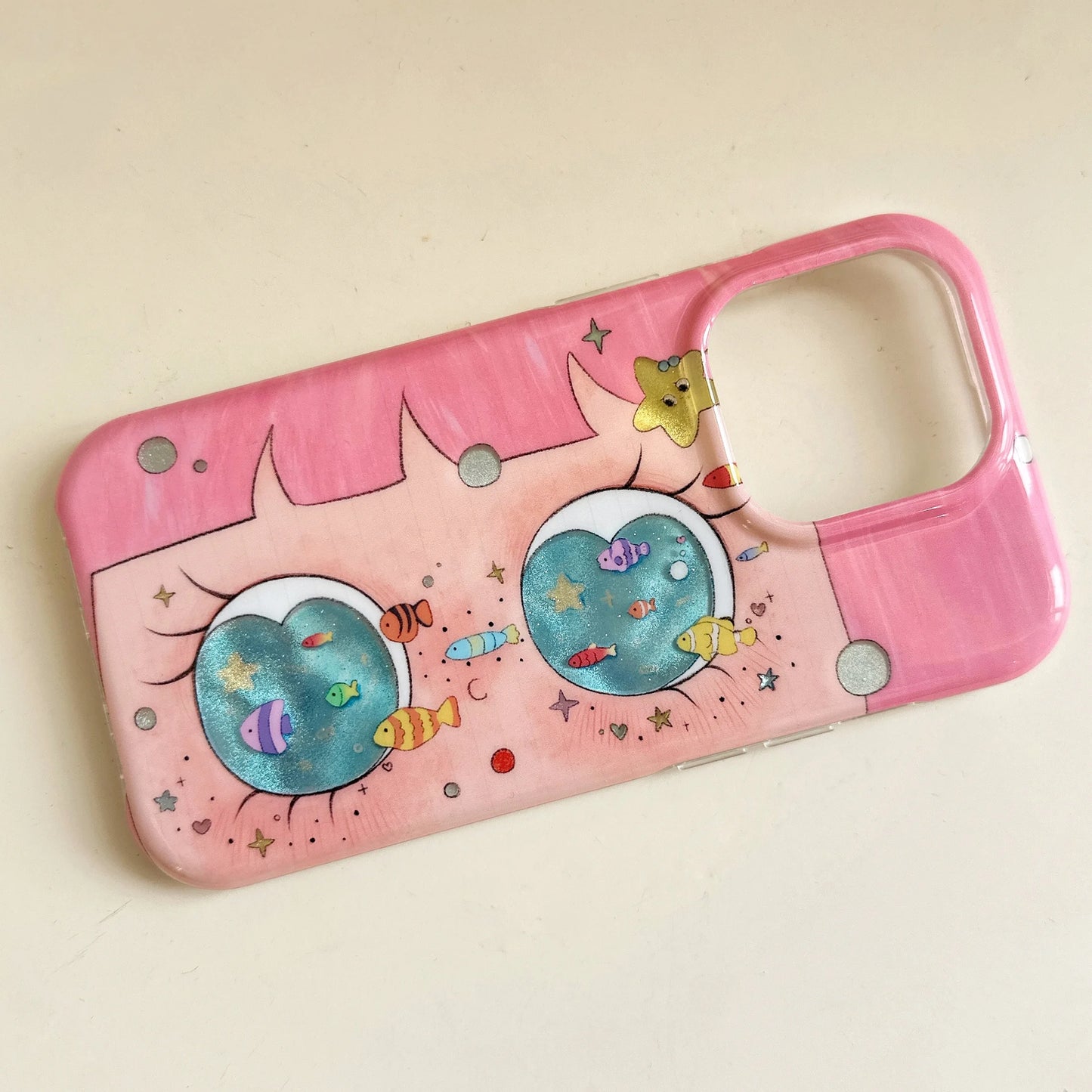 Cute & Childish Pink Hair Lilttle Girl Glittering Big Eyes Phone Case