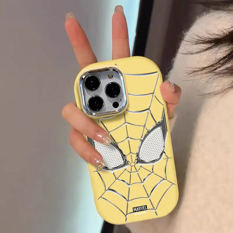 Marvel Spider Man Silver Spider Web Phone Case For iphone