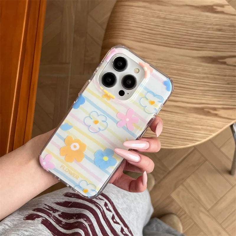 Korean Ins Cute Flower Phone Case For iPhone