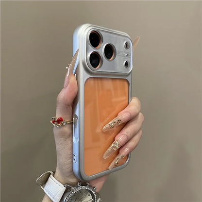 Luxury Candy Color Large Window Clear Phone Case  For iPhone