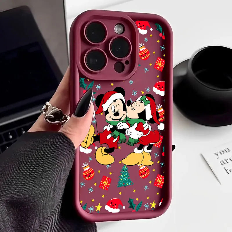 Mickey Minnie Christmas Soft Silicone Case For iPhone