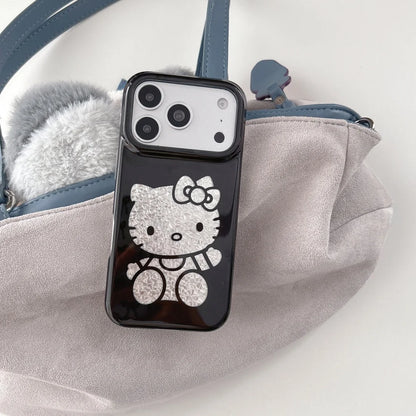 Luxury Cute Musical Note Sanrio Hello Kitty Sparkling Phone Case For iPhone