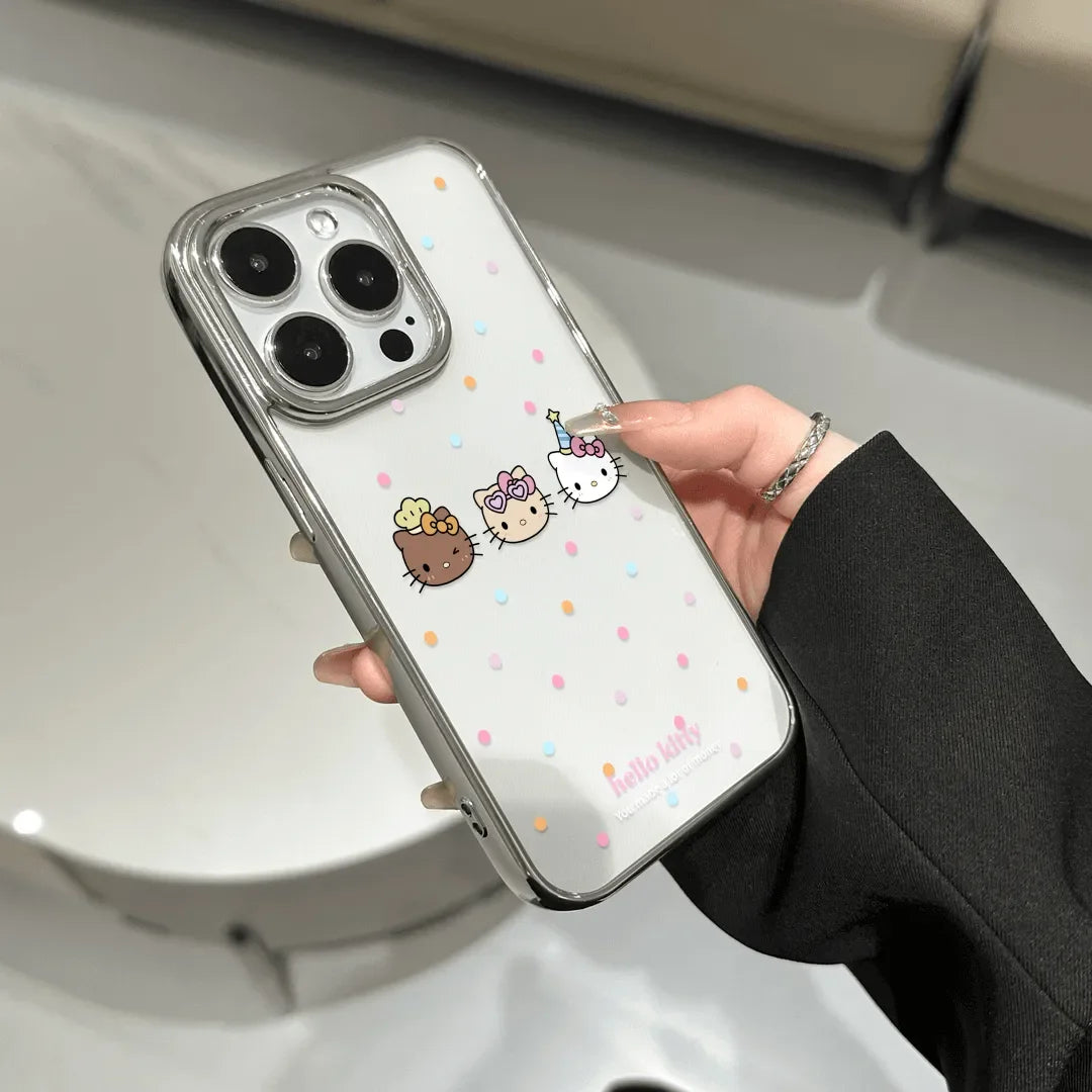 Hello Kitty Wave Point Cute Phone Case For iPhone