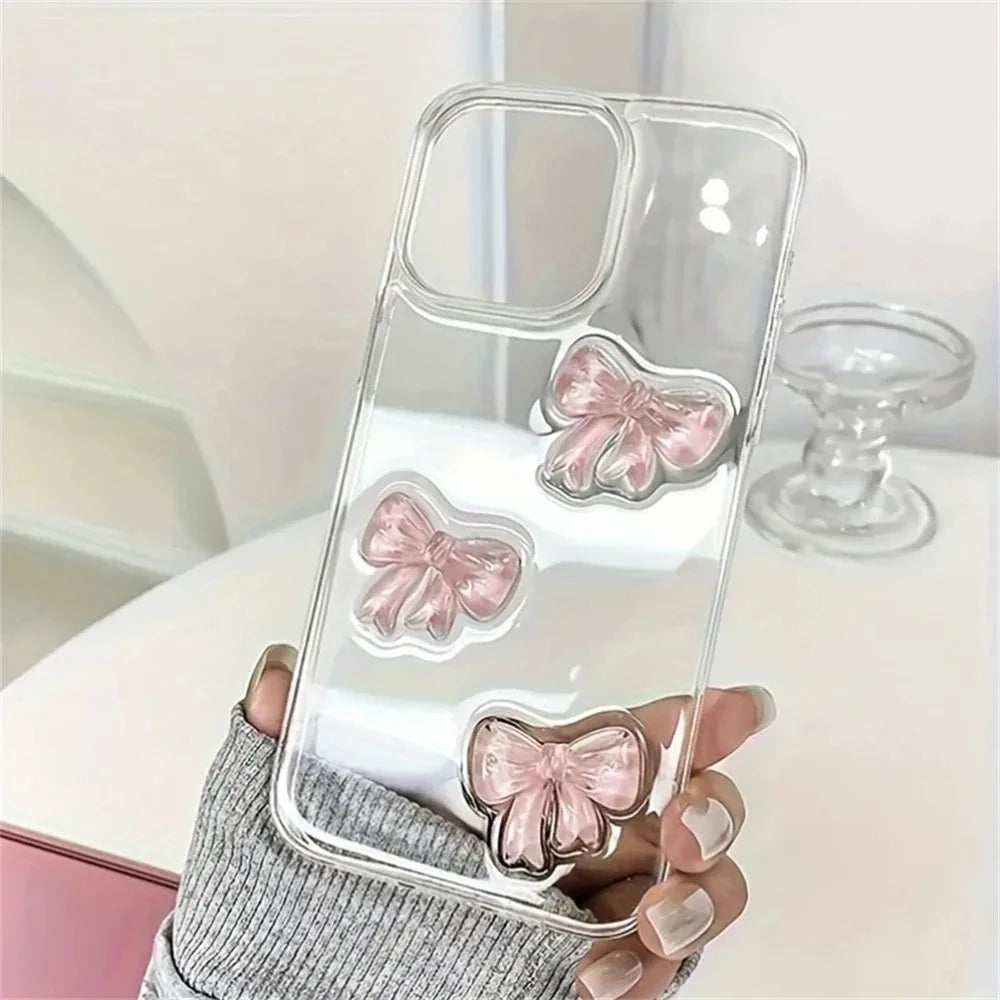 Cute 3D Pink Bowknot Phone Case For iPhone