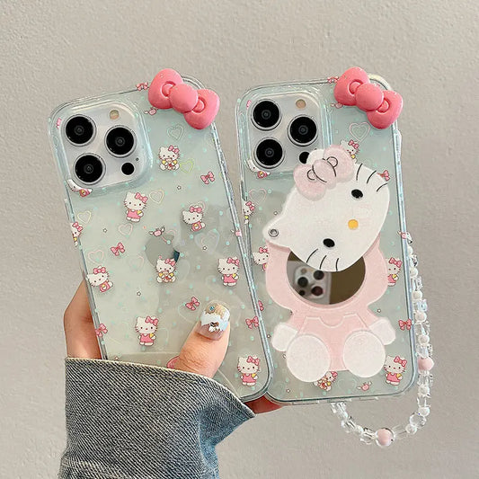 Hello Kitty Bow Full Screen Phone Case For iPhone