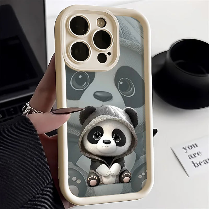 Cute Panda Soft Phone Case For iPhone