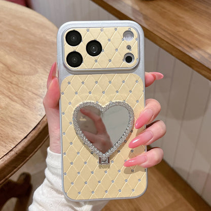 Luxury Leather Pattern Starry Sky Heart Support Phone Case For iPhone