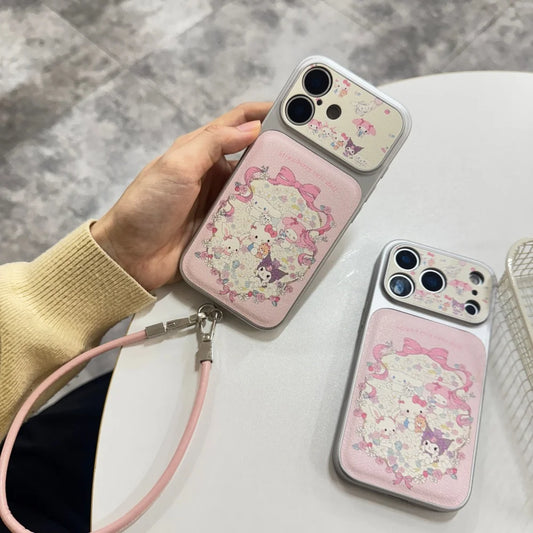 Fine Hole Skin Sticking Sanrio Family Phone Case For iPhone