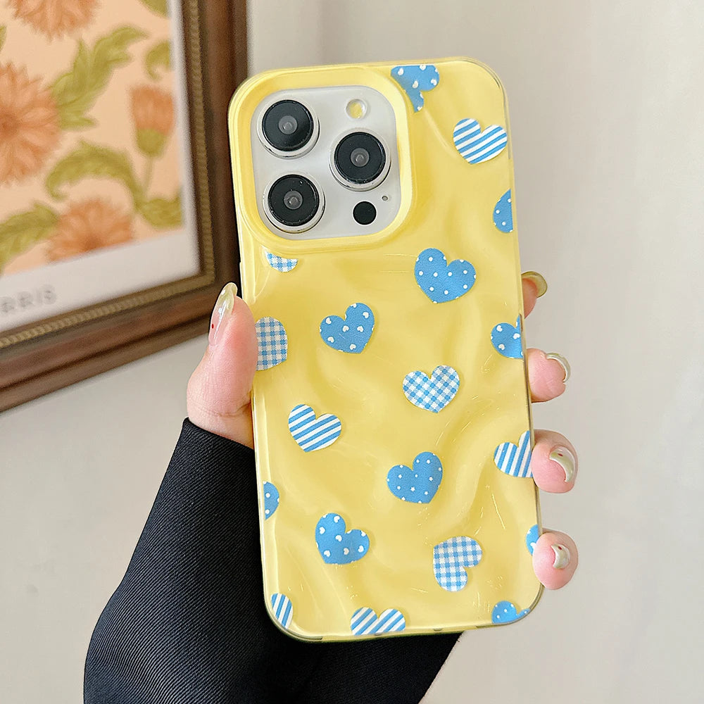 Lovely Heart Love Cute Folds Texture Phone Case