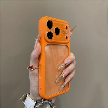 Luxury Candy Color Large Window Clear Phone Case  For iPhone