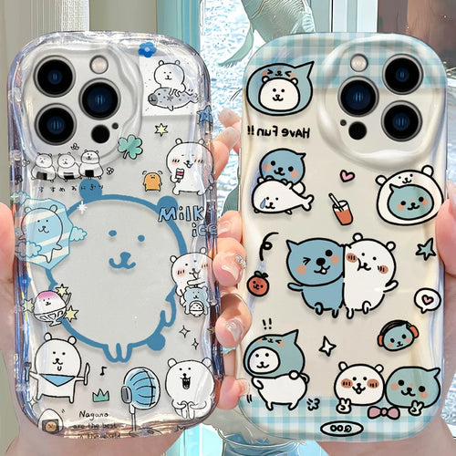 Adorable Japanese Cartoon Joke Bear And Qoos Case For iPhone