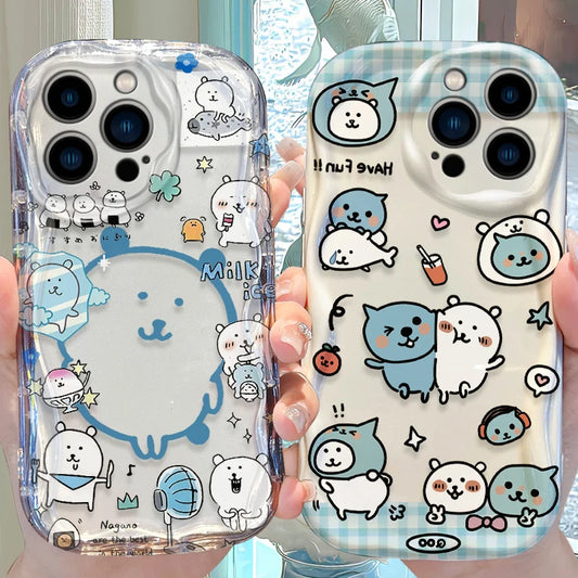 Adorable Japanese Cartoon Joke Bear And Qoos Case For iPhone
