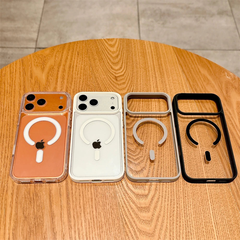 Acrylic Magnetic Translucent Wireless Charging Case For iPhone