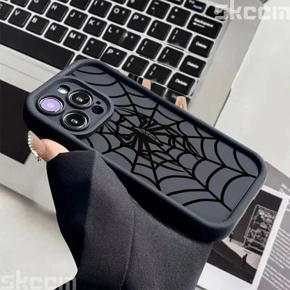 Black Spider Web Soft TPU Phone Case For iPhone