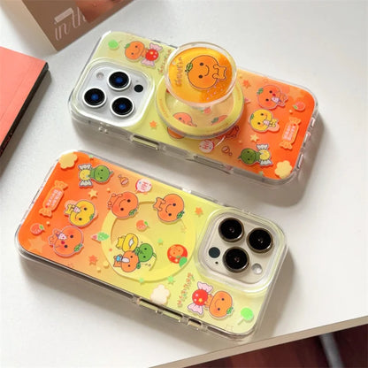 Kawaii Orange Magnetic Phone Case