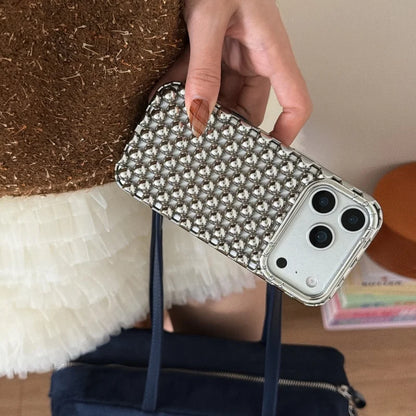 Luxury Advanced 3D solid Candy Color Pearl Round Bead Phone Case For iPhone