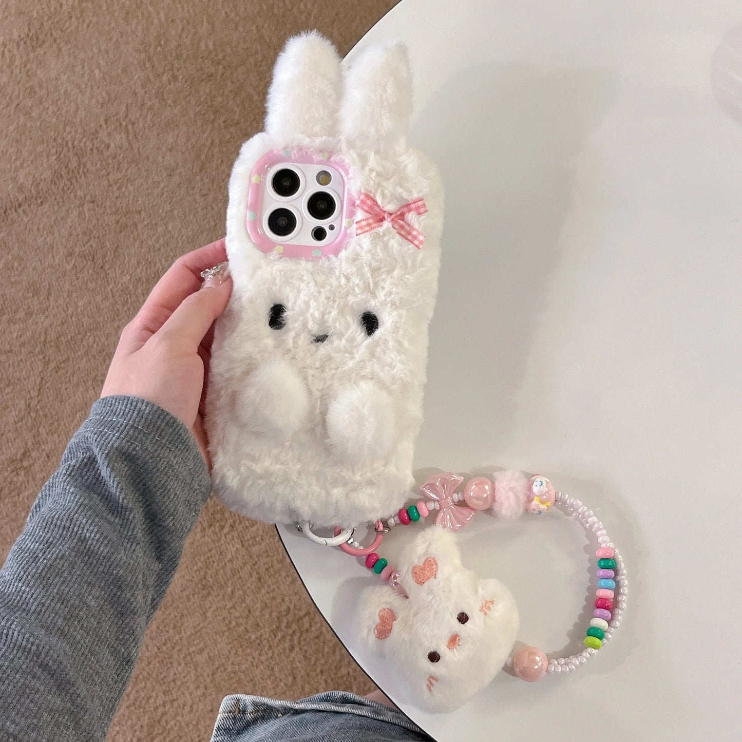 New Cute 3D Rabbit Plush Phone Case