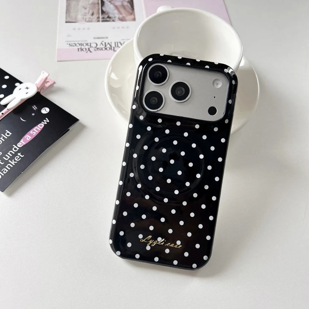 For Magsafe Polka Dot Candy Color Case For iPhone
