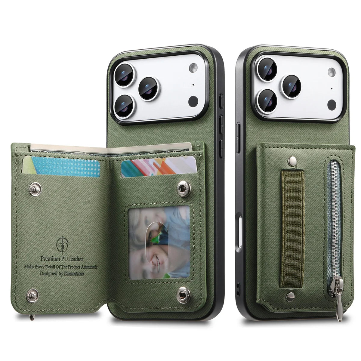 Wrist Strap Flip Rfid Wallet with Card Holder Phone Case  For iPhone
