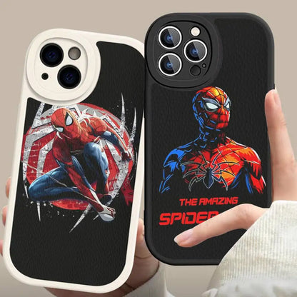 Cartoon Groot Spiderman Phone Case Hard Leather For iPhone