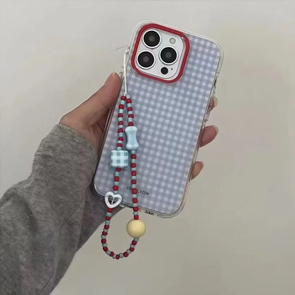 Fashion Blue Checkered Grid Pattern Phone Case For iPhone