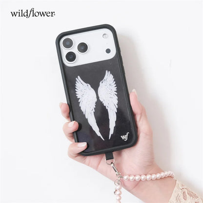 Wildflower Ins Angel Baby Black Phone Case For iPhone