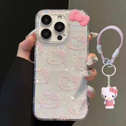 Sanrio Hello Kitty Bow Kawaii Holder Phone Case For iPhone