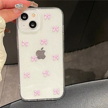 Cute Pink Bowknot Phone Case For iPhone