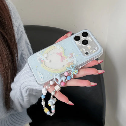 Blue Hollowed Out Love Horse Riding Jade Guigou For iPhone