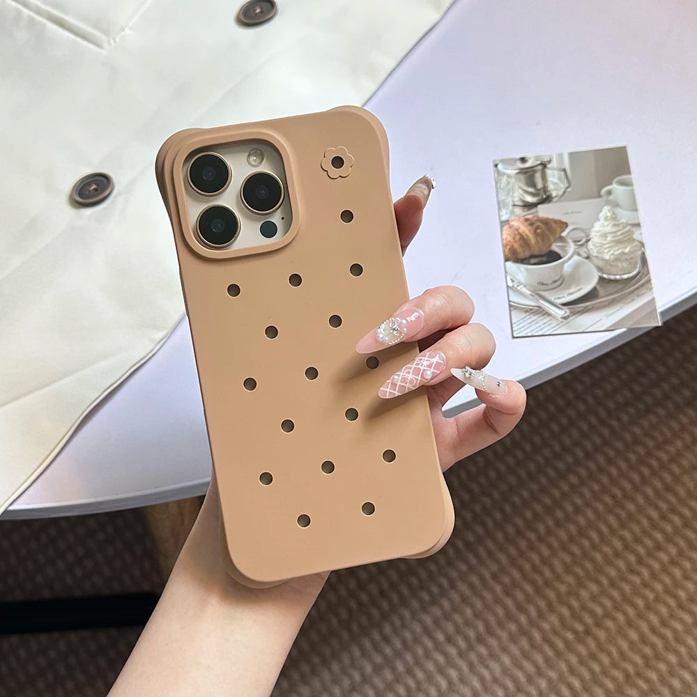 Fashion Diy Charms Holes Phone Case For iPhone