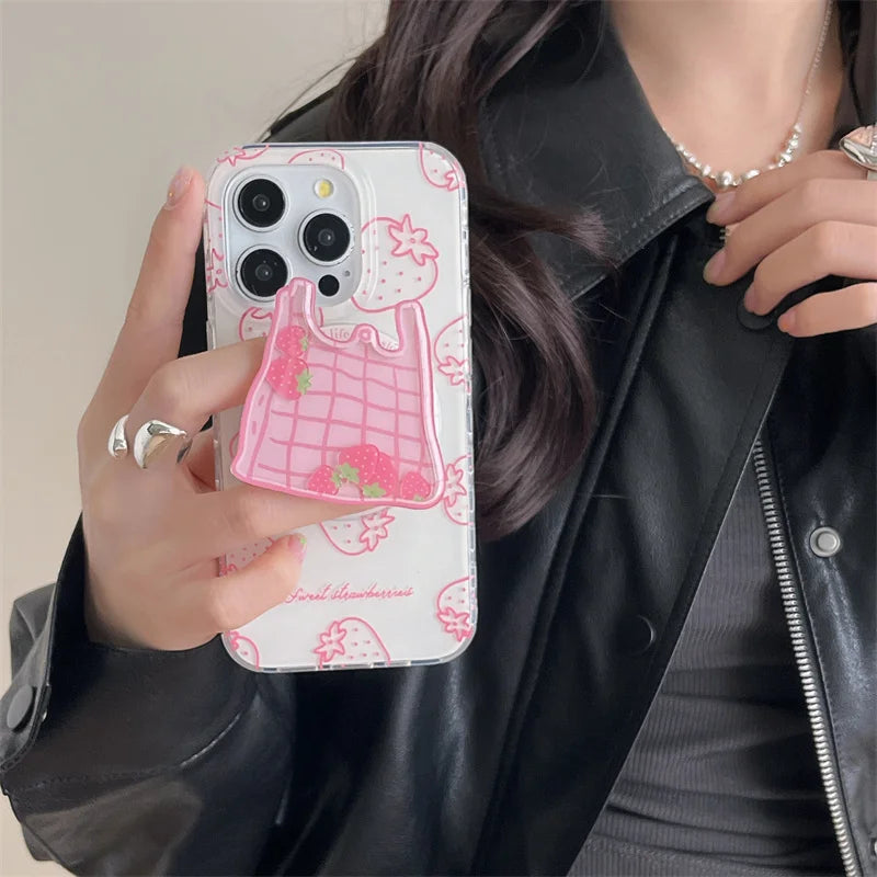 Lovely Strawberry Magnetic Phone Case