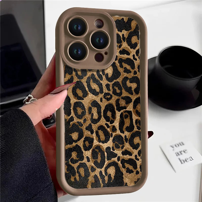 Fashion Black Leopard Silicone Phone Case