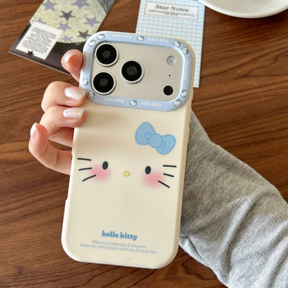 Korean Cute Cartoon Silicone Sanrio 3D Bow Print Kitty Phone Case For iPhone