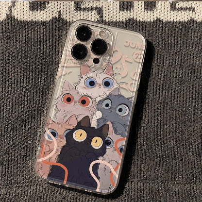 Cartoon Cat Bumper Clear Back Cover Phone Protective Phone Case