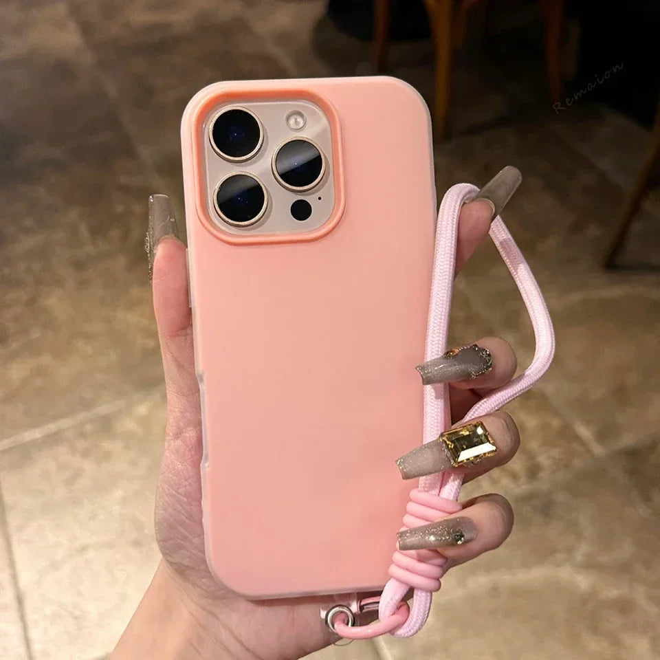 Luxury Lanyard Silicone Phone Case For iPhone