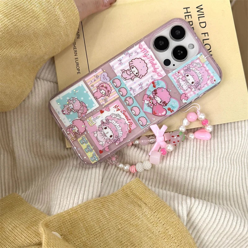 Korean Glitter Cute Sheep Phone Case For iPhone