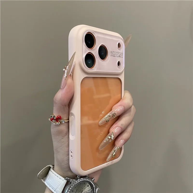 Luxury Candy Color Large Window Clear Phone Case  For iPhone
