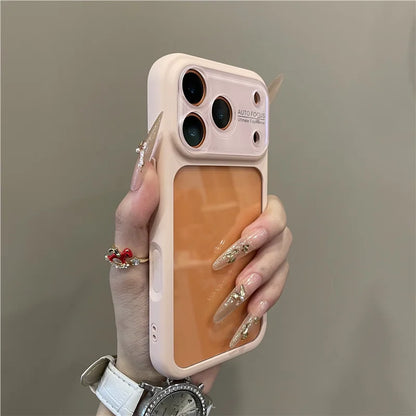 Luxury Candy Color Large Window Clear Phone Case  For iPhone