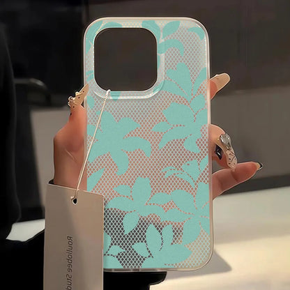 Elegant Romantic White Lace Pattern Flower Phone Case For iPhone