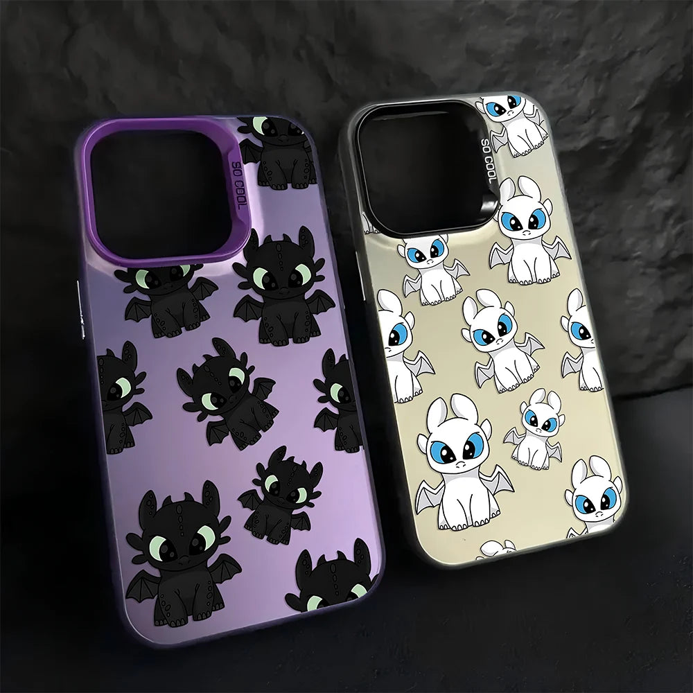 Lovely Couple Toothless Fury Dragon Phone Case For iPhone