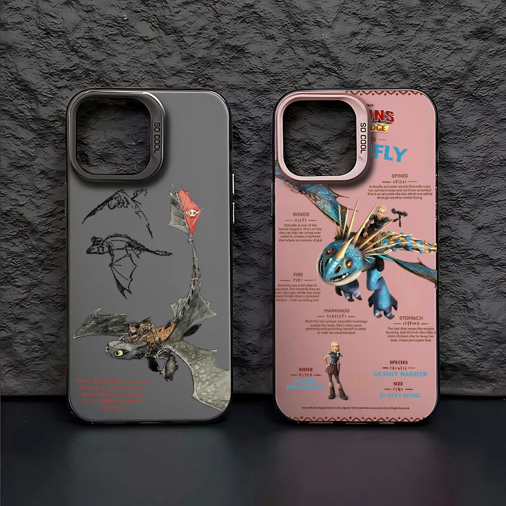 Lovely Couple Toothless Fury Dragon Phone Case For iPhone