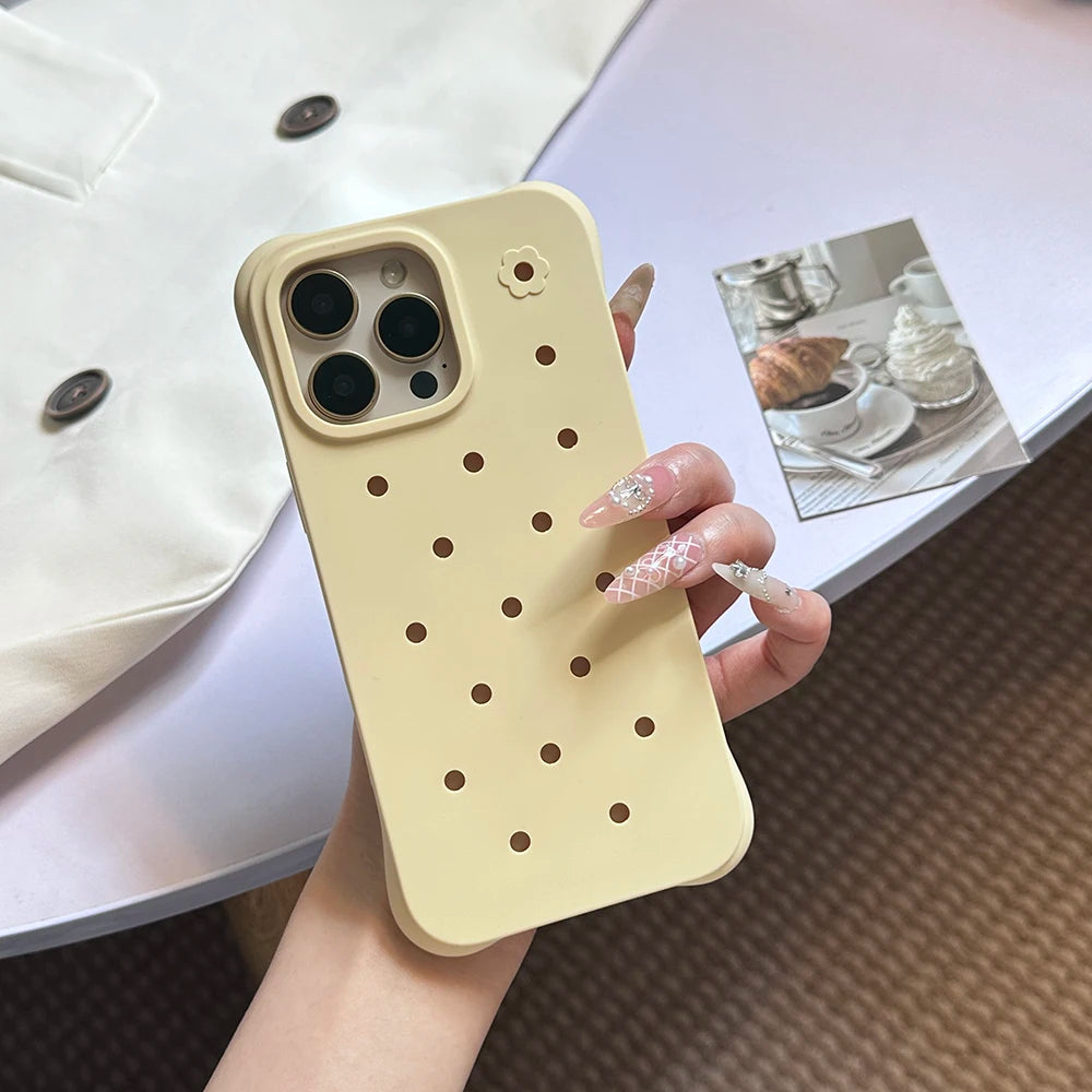 Fashion Diy Charms Holes Phone Case For iPhone