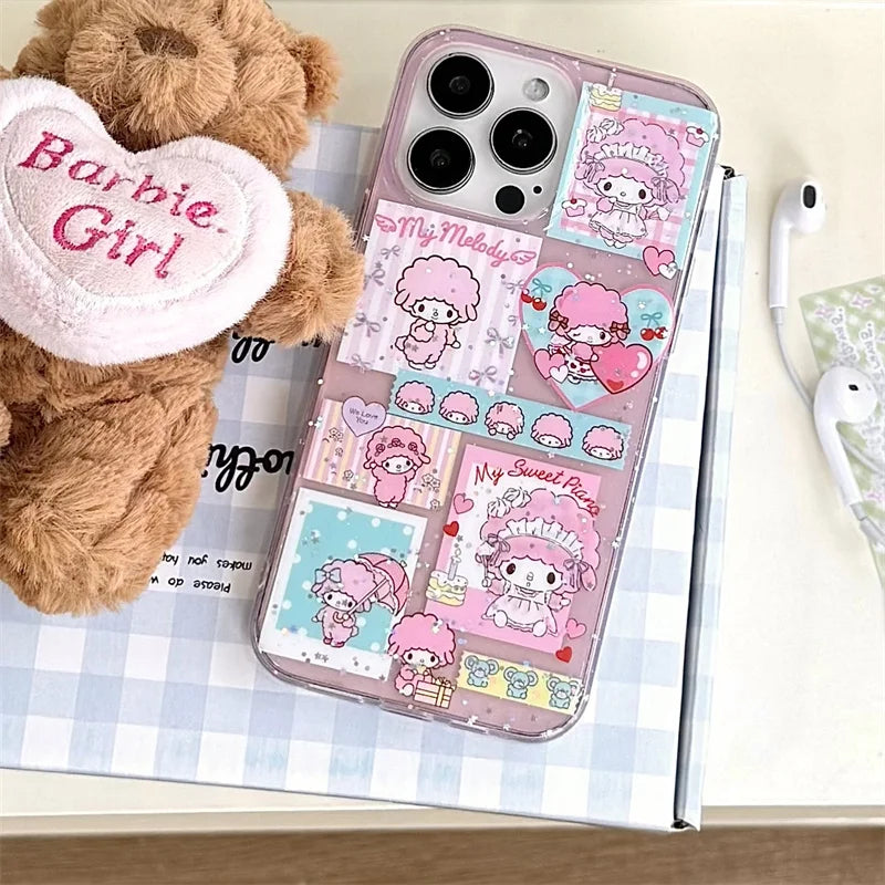 Korean Glitter Cute Sheep Phone Case For iPhone