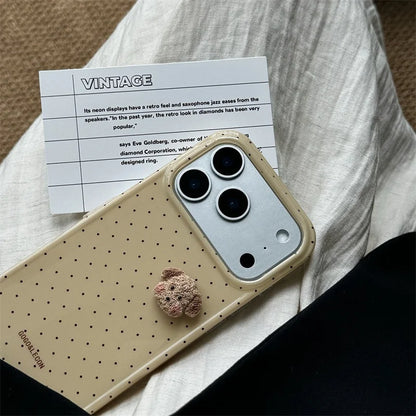 Fashion Cute 3D Bear Polka Dot Phone Case For iPhone