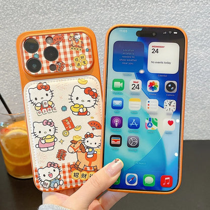 New Year Kitty With Fingerprint Patterns Phone Case For iPhone